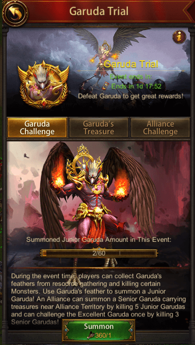 Evony Garuda Trial Event