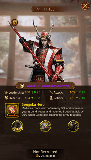 This image depicts the Evony General Sanada Yukimura