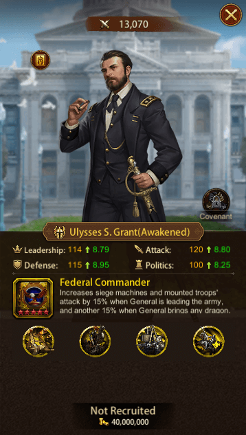 This image depicts the Evony General Ulysses S Grant