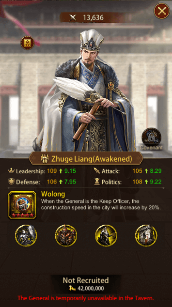 This image depicts the Evony General Zhuge Liang