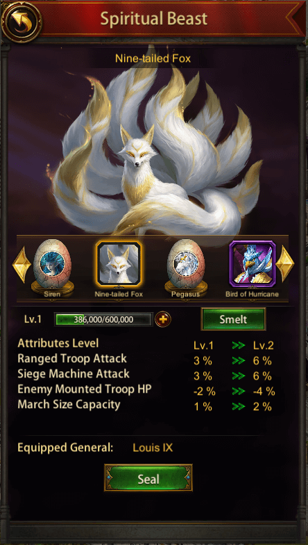 Nine-tailed Fox in Evony